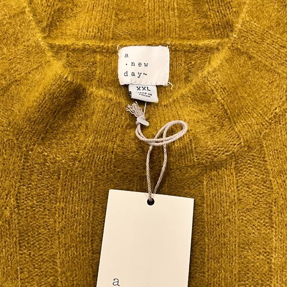 A New Day Knit Long Sleeve Midi Dress, NWT, Olive Gold, XXL - Picture 3 of 7